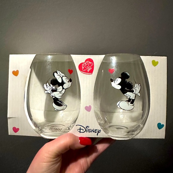 Disney Other - Mickey & Minnie glass cups